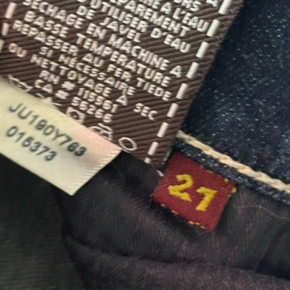 7 For All Mankind • Dark Blue Straight Leg Denim Jeans - Picture 7 of 8